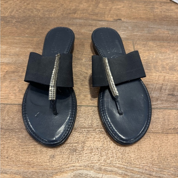 Italians Shoemakers Women’s Black Slide Sandals Size 8 Made in Italy - Picture 1 of 7